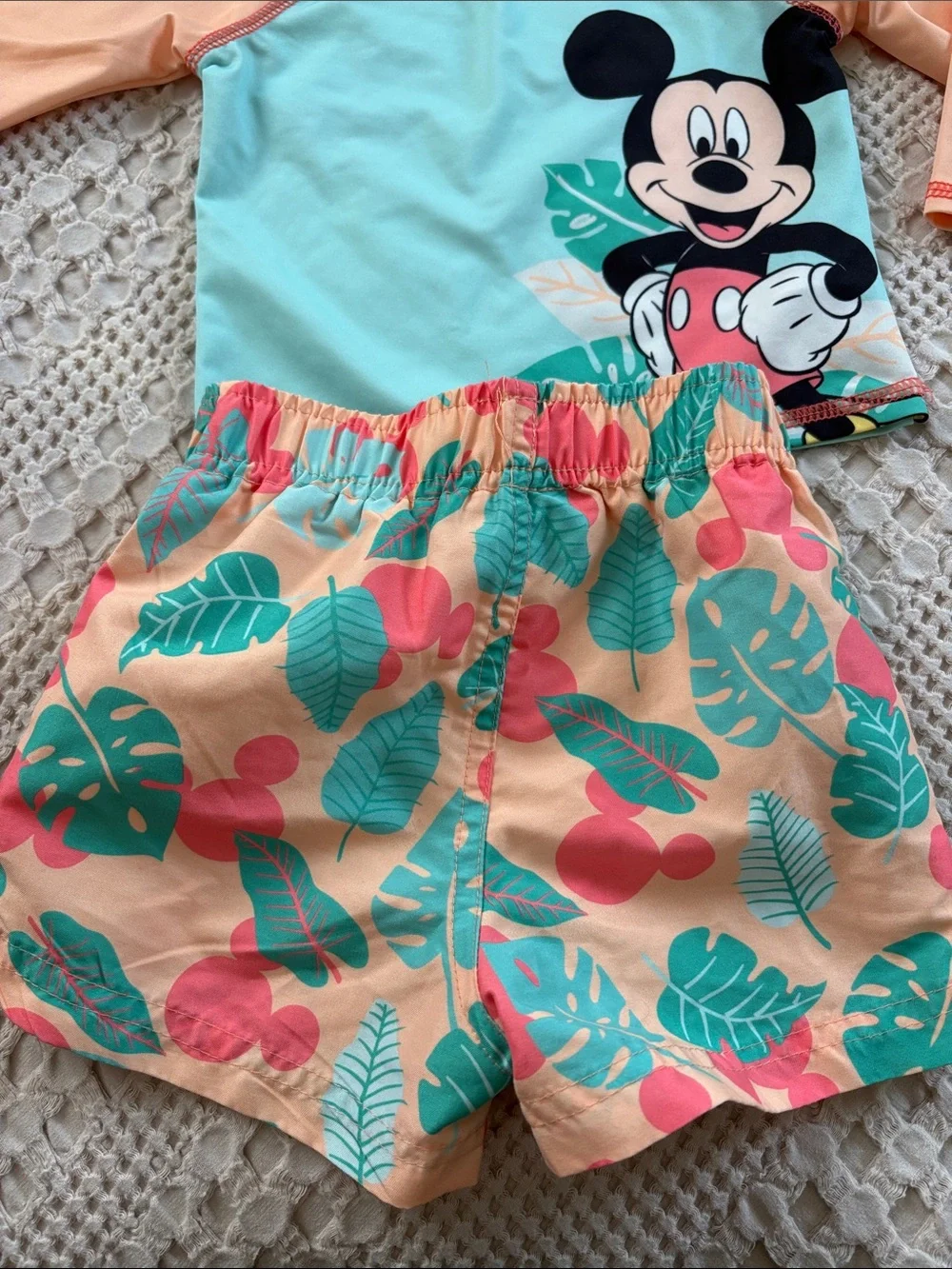 Disney Baby Mickey Mouse 2-Piece Rash Guard & Trunks Swim Set 6-9 Months